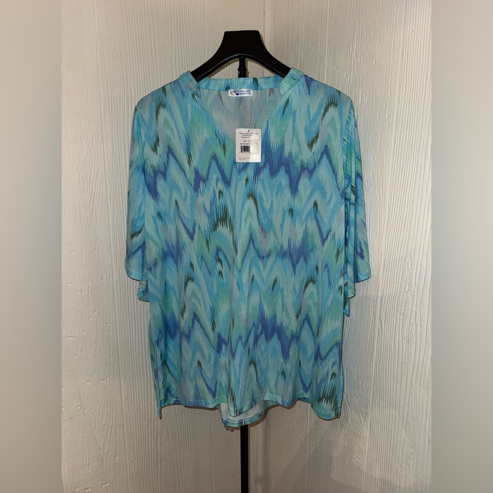 NWT Mountain Mamas Split Sleeve Tunic in Pastel Tie Dye